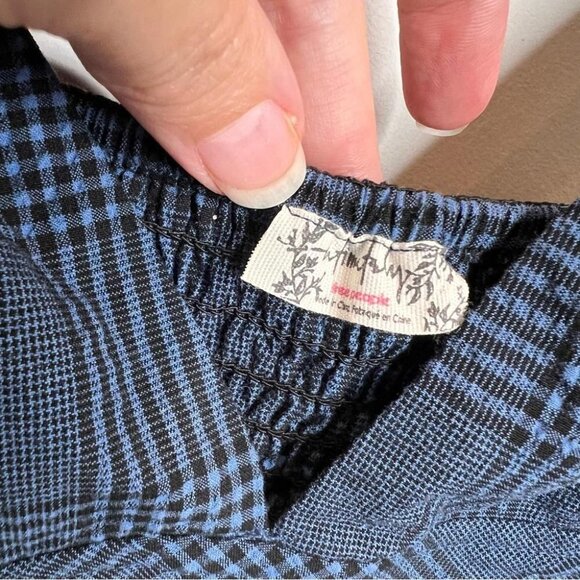 Intimately Free People Womens Size XS Blue Plaid Cropped Top Bralette Shirt - Picture 5 of 9